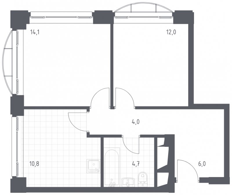 2-комнатная квартира с полной отделкой, 51.6 м2, 15 этаж, сдача 4 квартал 2022 г., ЖК Новоданиловская 8, корпус 2 - объявление 1712873 - фото №1
