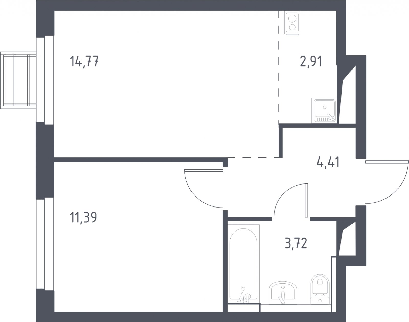 2-комнатная квартира с полной отделкой, 37.2 м2, 2 этаж, дом сдан, ЖК Пригород Лесное, корпус 6 - объявление 2006569 - фото №1