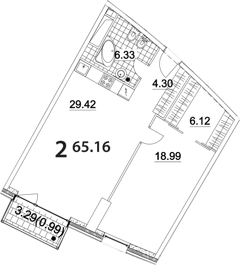 2-комнатные апартаменты 69.1 м2, 9 этаж, дом сдан, ЖК Апарт-комплекс Nakhimov, корпус 2 - объявление 2063869 - фото №1