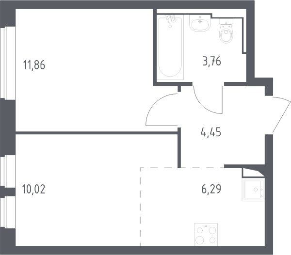 2-комнатная квартира с полной отделкой, 36.4 м2, 2 этаж, сдача 1 квартал 2025 г., ЖК Остафьево, корпус 17 - объявление 2064887 - фото №1