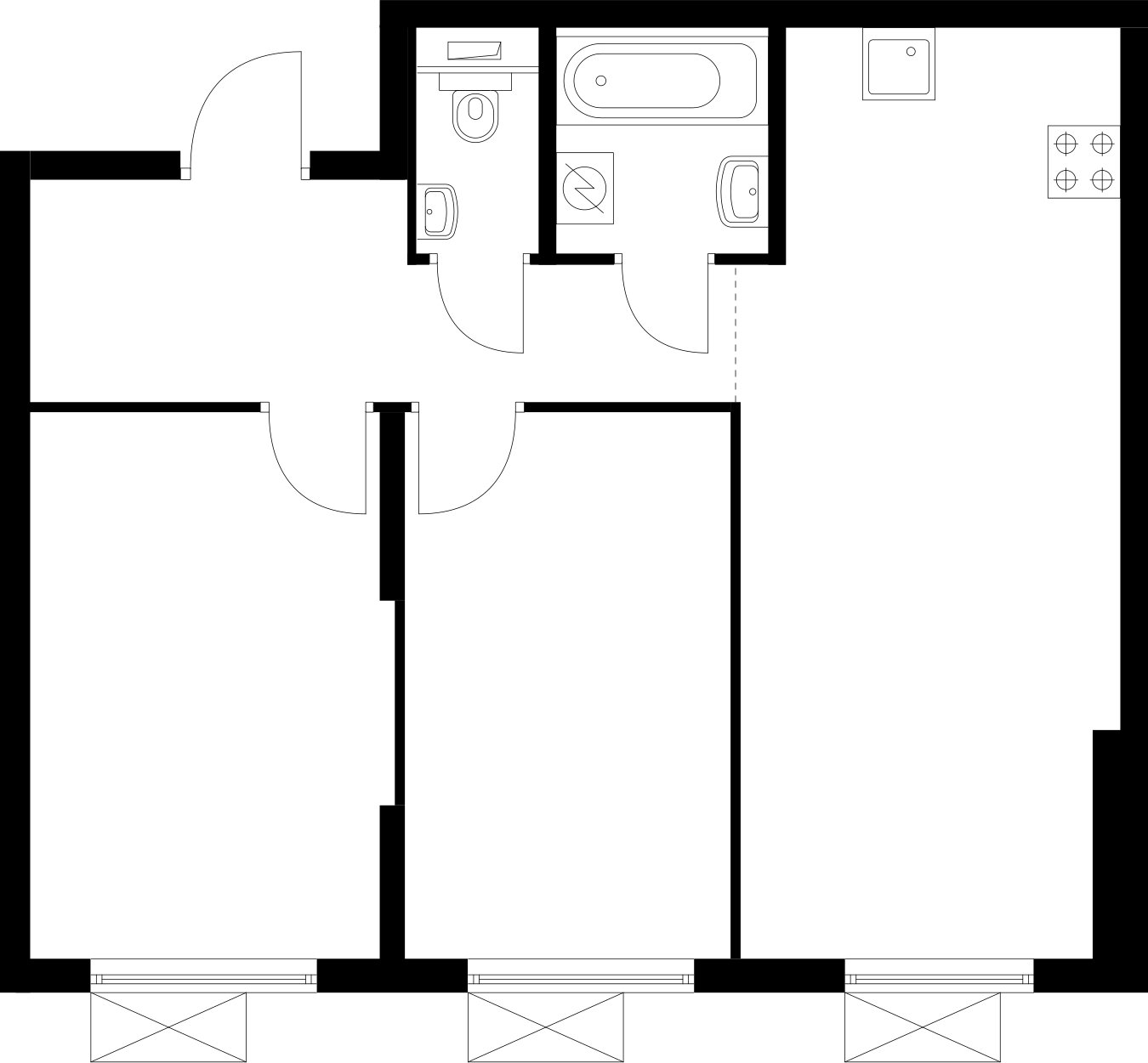 2-комнатная квартира с полной отделкой, 57.5 м2, 15 этаж, сдача 4 квартал 2025 г., ЖК Восточное Бутово, корпус 42 - объявление 2367287 - фото №1