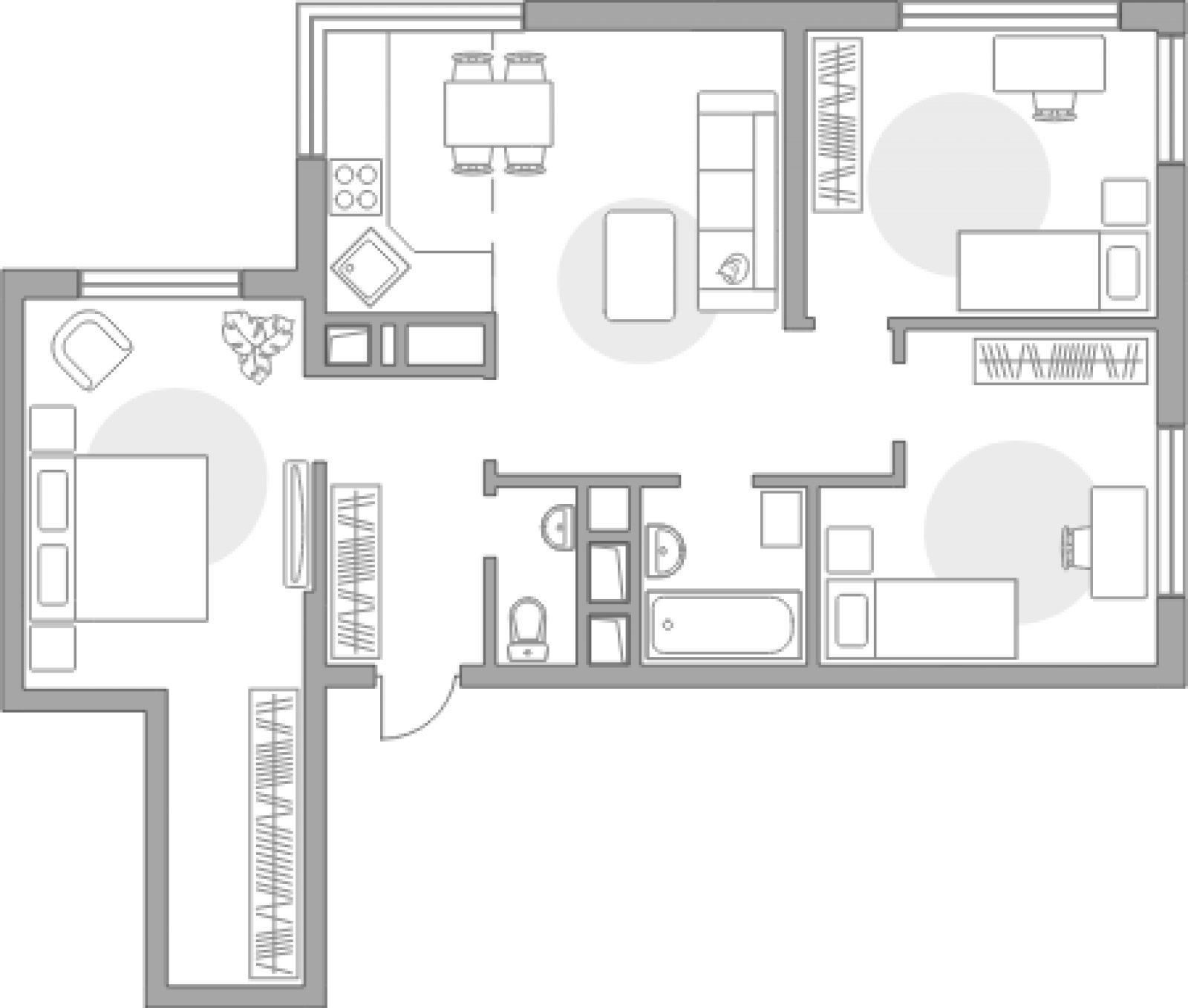 4-комнатная квартира без отделки, 63.6 м2, 4 этаж, сдача 2 квартал 2023 г., ЖК Инновация, корпус 5 - объявление 2040620 - фото №1