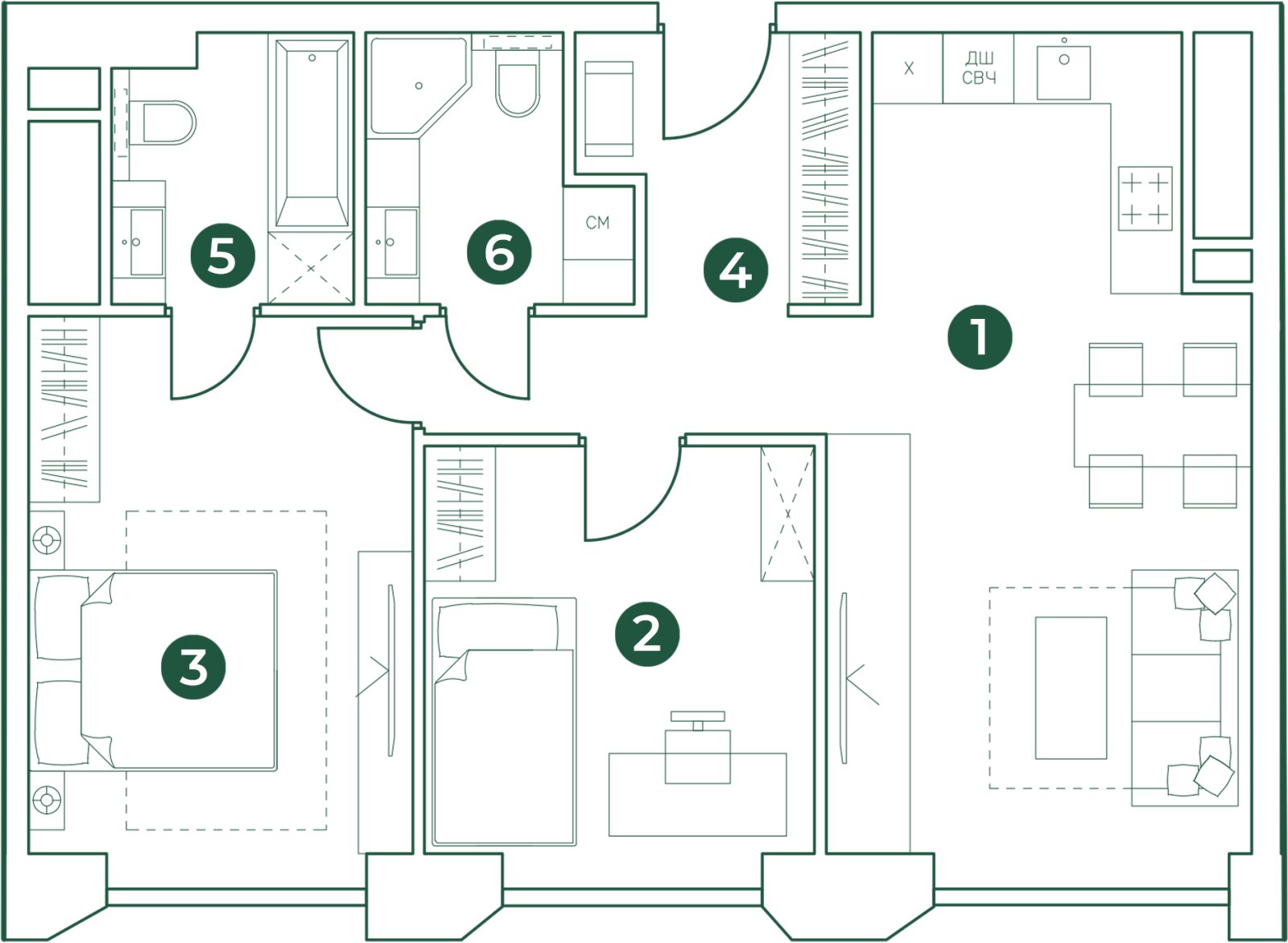 3-комнатная квартира (евро) с полной отделкой, 68.33 м2, 23 этаж, дом сдан, ЖК Эко-квартал VERY, корпус 2 - объявление 2378760 - фото №1