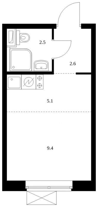 Студия с полной отделкой, 19.6 м2, 11 этаж, сдача 4 квартал 2023 г., ЖК Восточное Бутово, корпус 15 - объявление 1670122 - фото №1