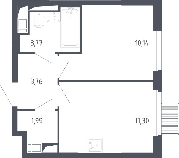 1-комнатная квартира с полной отделкой, 31 м2, 14 этаж, сдача 3 квартал 2023 г., ЖК Мытищи Парк, корпус 2 - объявление 2066401 - фото №1