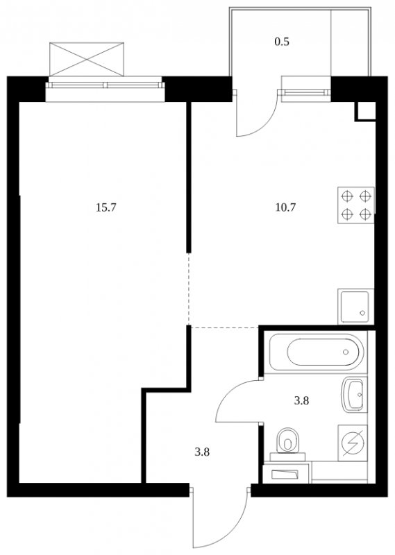 1-комнатная квартира с полной отделкой, 34.5 м2, 8 этаж, сдача 2 квартал 2025 г., ЖК Саларьево Парк, корпус 56.1 - объявление 1970350 - фото №1