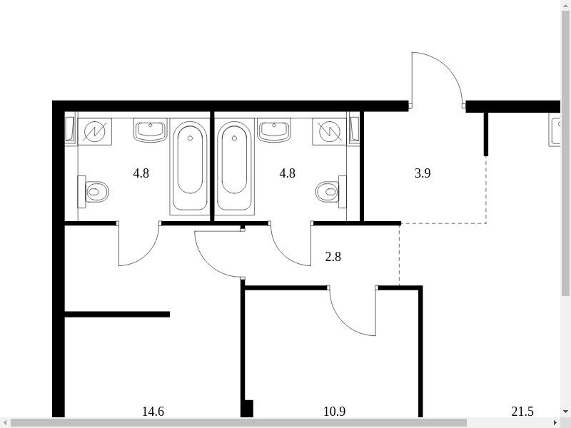 2-комнатная квартира с полной отделкой, 63.3 м2, 29 этаж, сдача 4 квартал 2023 г., ЖК Кронштадтский 9, корпус 1.6 - объявление 2108827 - фото №1
