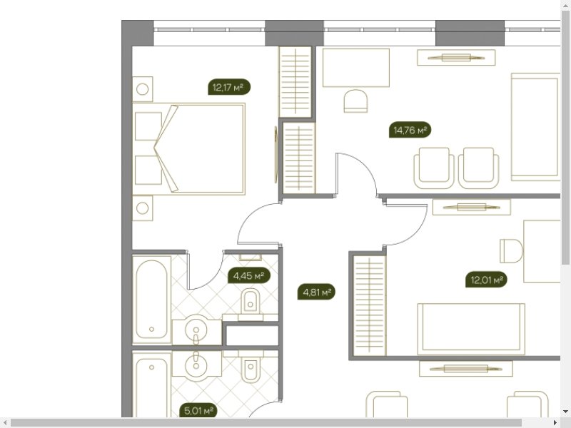 3-комнатная квартира с полной отделкой, 92 м2, 13 этаж, дом сдан, ЖК West Garden, корпус Park line, корпус 14 - объявление 2108704 - фото №1