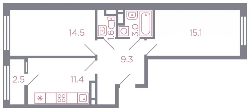 2-комнатная квартира с полной отделкой, 56 м2, 8 этаж, дом сдан, ЖК Миниполис Серебрица, корпус 5 - объявление 1585879 - фото №1
