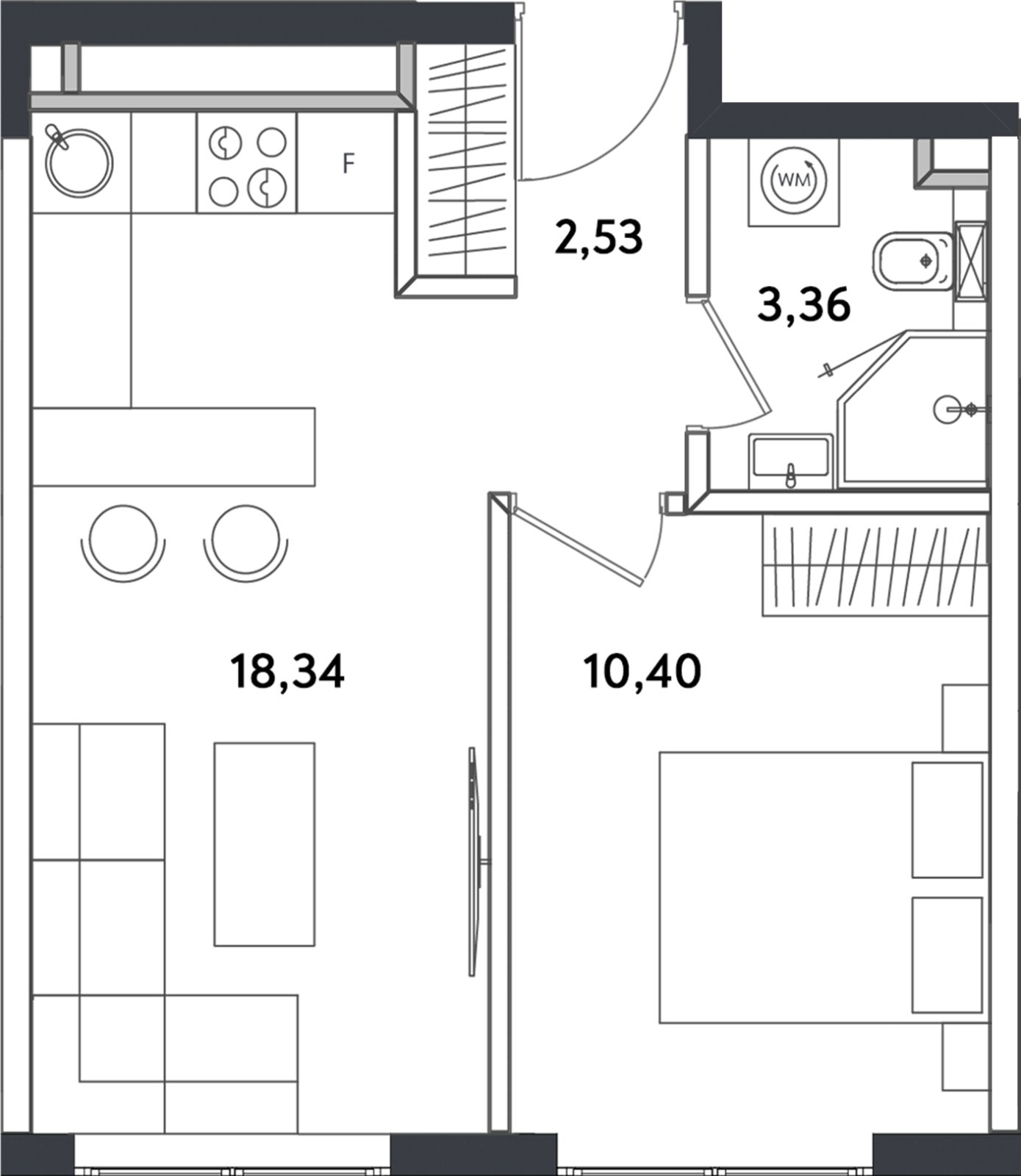 2-комнатные апартаменты с полной отделкой, 35.33 м2, 19 этаж, сдача 4 квартал 2024 г., ЖК Измайловский парк, корпус 1 - объявление 2386354 - фото №1