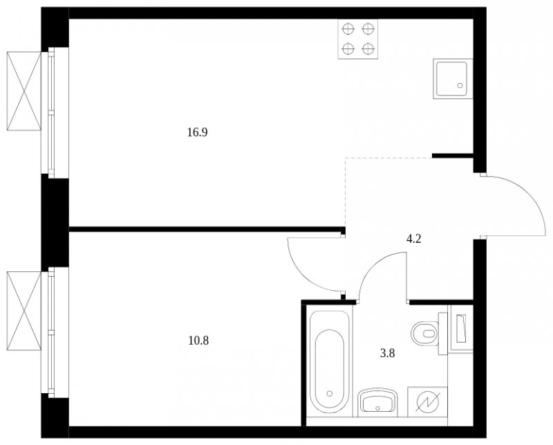 1-комнатная квартира с полной отделкой, 35.7 м2, 5 этаж, сдача 3 квартал 2023 г., ЖК Кольская 8, корпус 1 - объявление 1501669 - фото №1