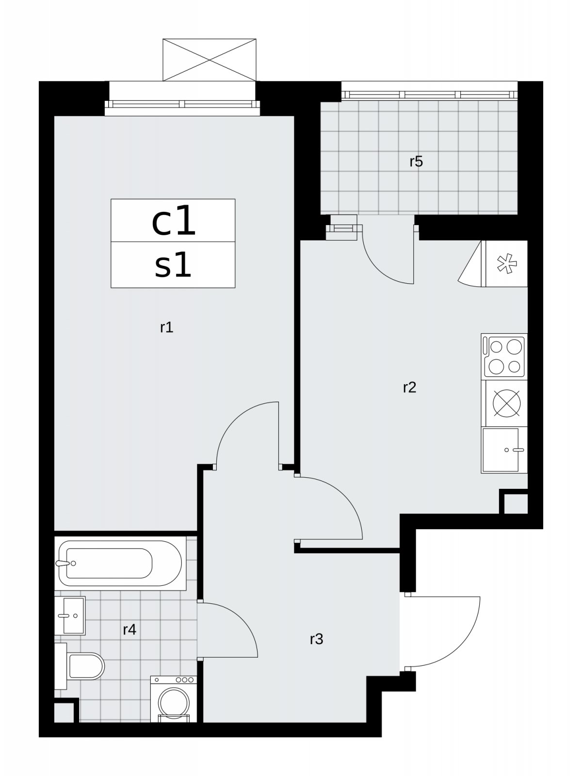 1-комнатная квартира с частичной отделкой, 39 м2, 2 этаж, сдача 2 квартал 2026 г., ЖК Скандинавия, корпус 25.3 - объявление 2283853 - фото №1