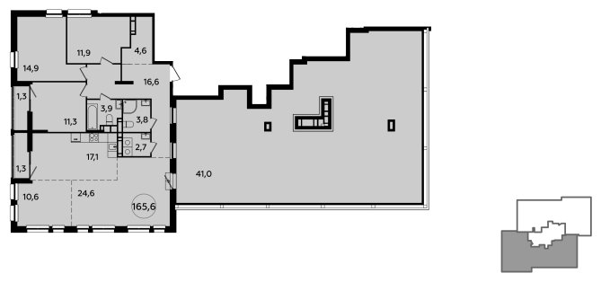 4-комнатная квартира (евро) с полной отделкой, 165.6 м2, 23 этаж, сдача 2 квартал 2024 г., ЖК Южные сады, корпус 1.5 - объявление 1656597 - фото №1