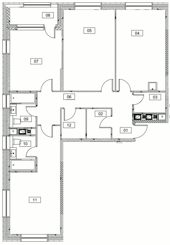 3-комнатная квартира без отделки, 107.8 м2, 16 этаж, сдача 3 квартал 2023 г., ЖК Серебряный фонтан, корпус 3 - объявление 1973129 - фото №1
