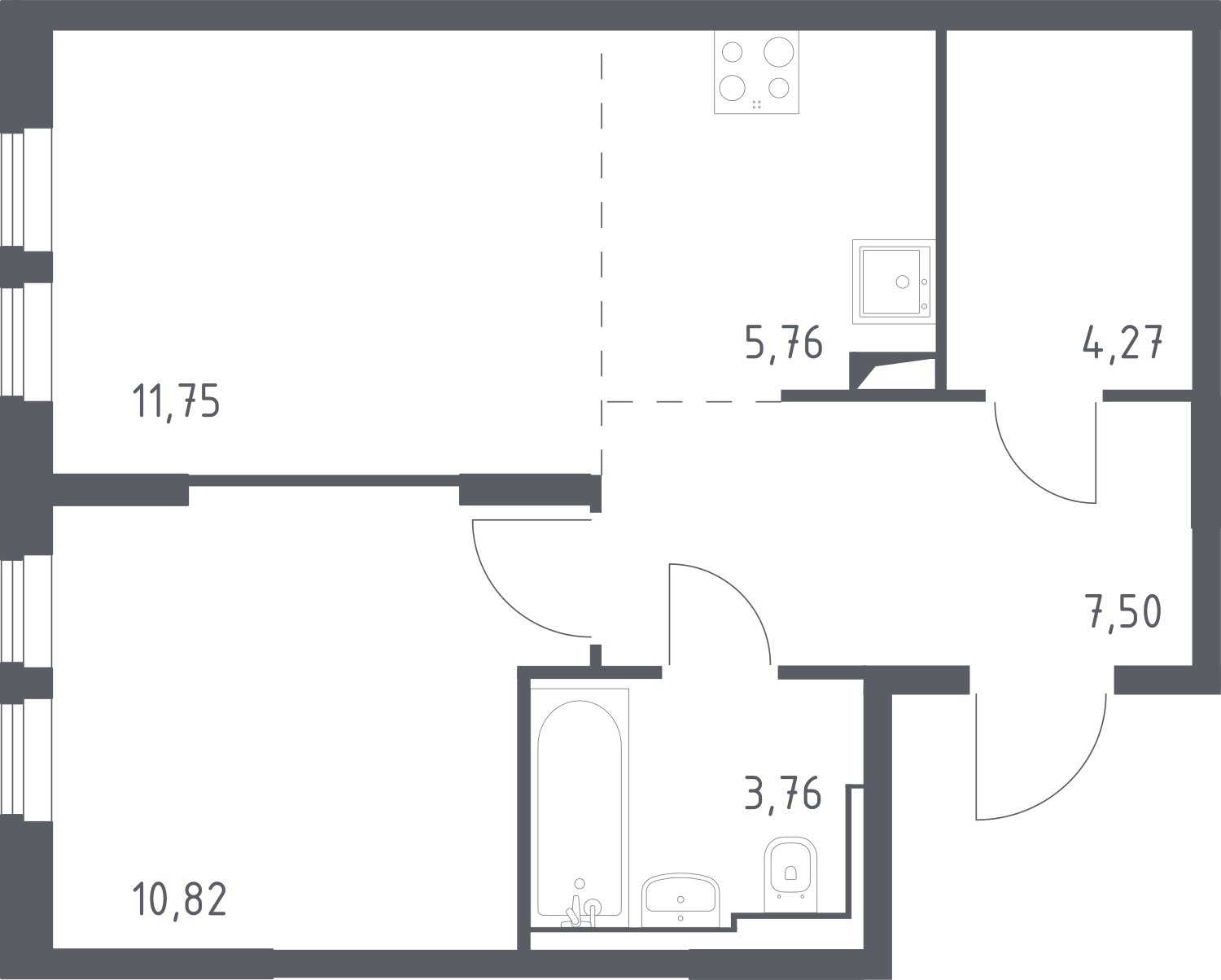 2-комнатная квартира с полной отделкой, 43.86 м2, 11 этаж, сдача 1 квартал 2025 г., ЖК Остафьево, корпус 19 - объявление 2300226 - фото №1