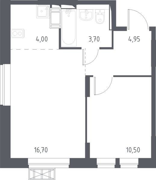 2-комнатная квартира с полной отделкой, 39.9 м2, 14 этаж, сдача 1 квартал 2024 г., ЖК Большое Путилково, корпус 25 - объявление 2067305 - фото №1