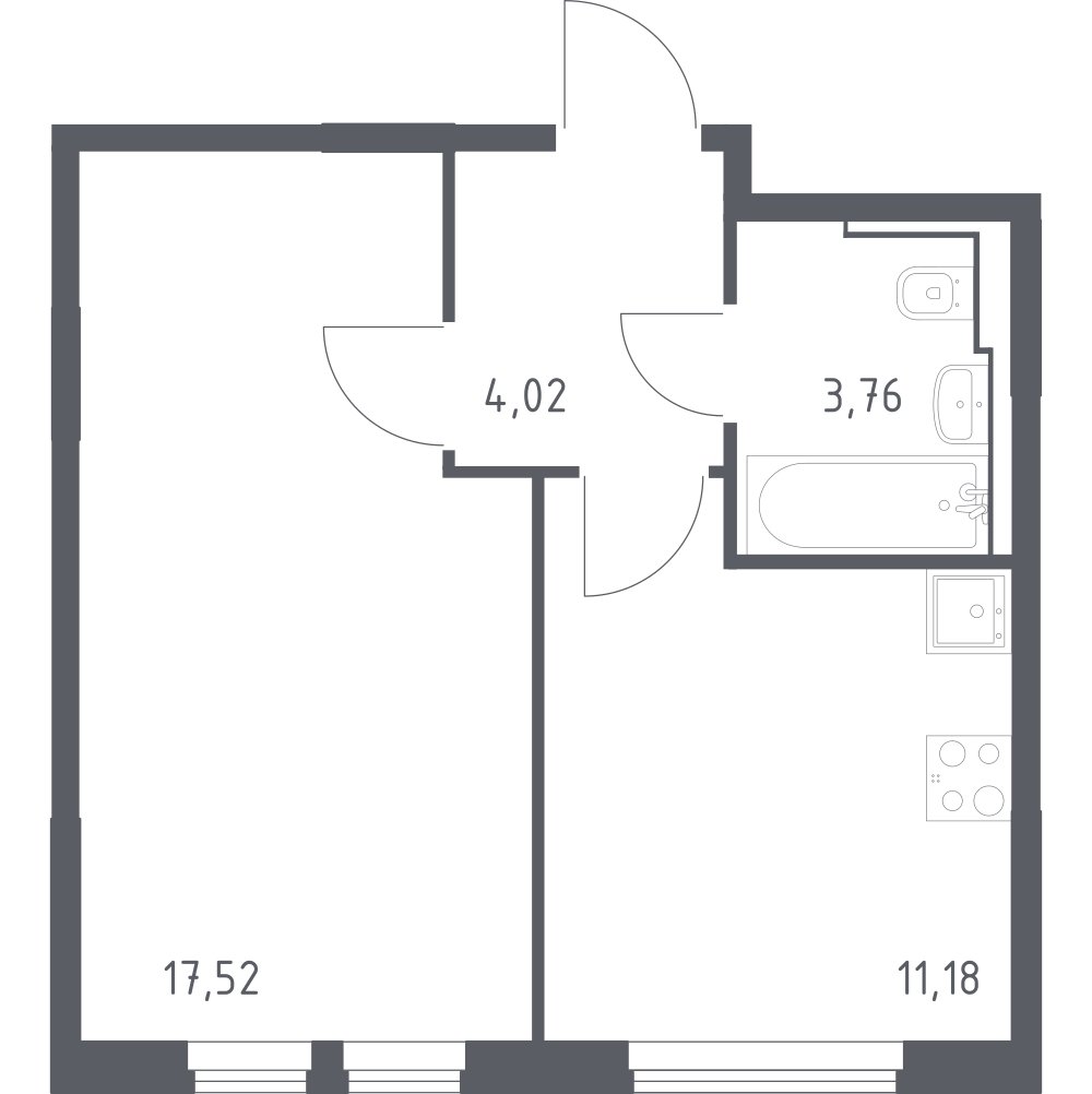 1-комнатная квартира с полной отделкой, 36.48 м2, 13 этаж, сдача 1 квартал 2025 г., ЖК Остафьево, корпус 19 - объявление 2138923 - фото №1