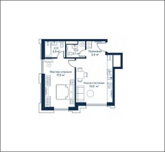 1-комнатная квартира с частичной отделкой, 47.97 м2, 20 этаж, сдача 2 квартал 2023 г., ЖК City Bay, корпус Indian Ocean 5 - объявление 1932980 - фото №1