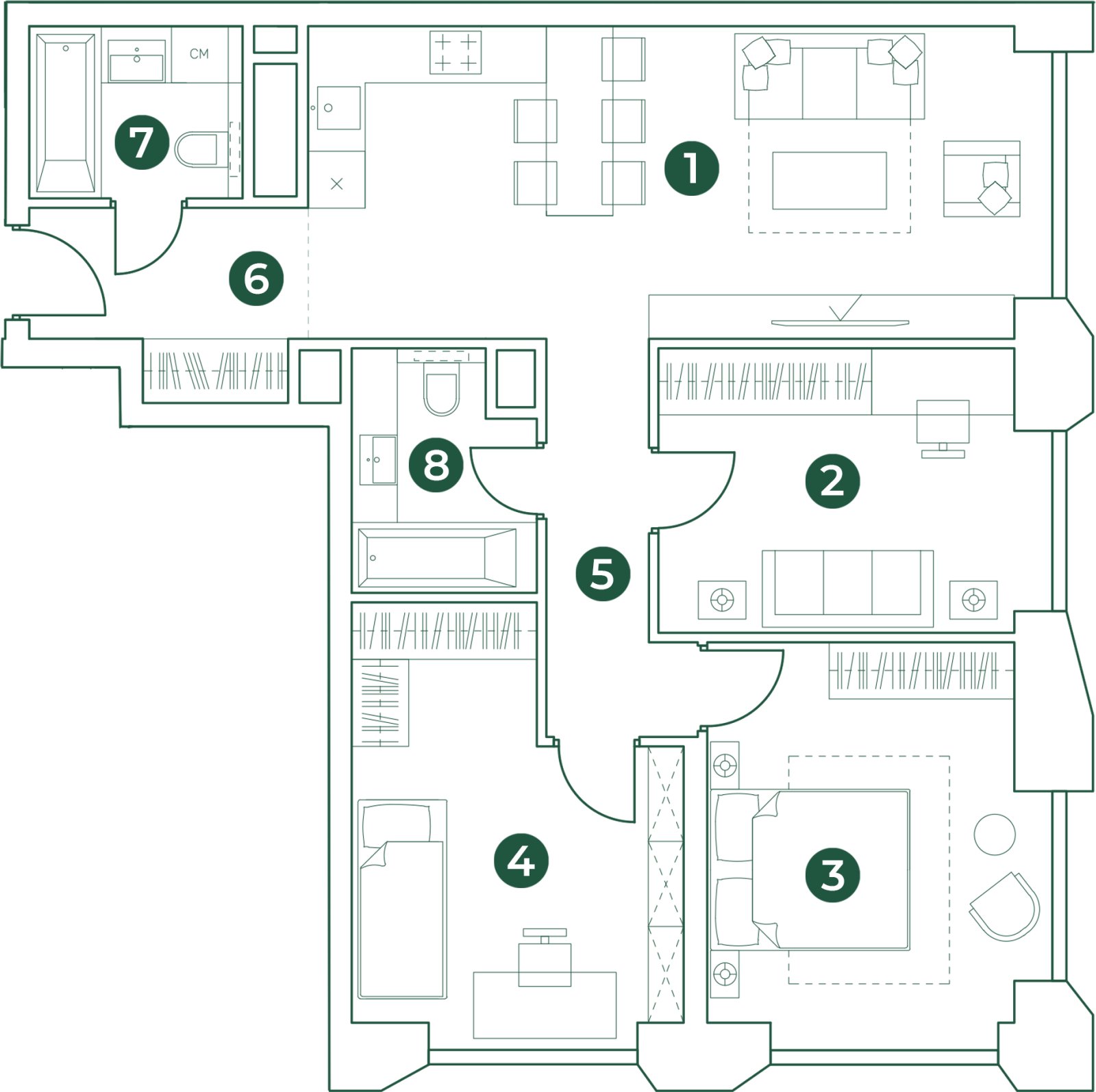 4-комнатная квартира (евро) с полной отделкой, 85.2 м2, 20 этаж, дом сдан, ЖК Эко-квартал VERY, корпус 1 - объявление 2394267 - фото №1