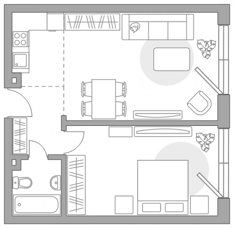 2-комнатные апартаменты без отделки, 49.8 м2, 7 этаж, сдача 4 квартал 2023 г., ЖК HighWay, корпус 1 - объявление 1775948 - фото №1