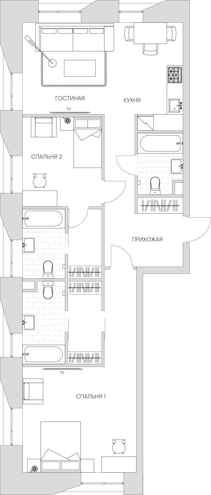 3-комнатные апартаменты 84.08 м2, 2 этаж, дом сдан, ЖК N'ICE LOFT, корпус 1 - объявление 2428034 - фото №1