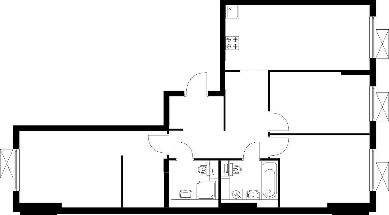 3-комнатная квартира с полной отделкой, 80.5 м2, 8 этаж, сдача 4 квартал 2025 г., ЖК Восточное Бутово, корпус 42 - объявление 2367336 - фото №1