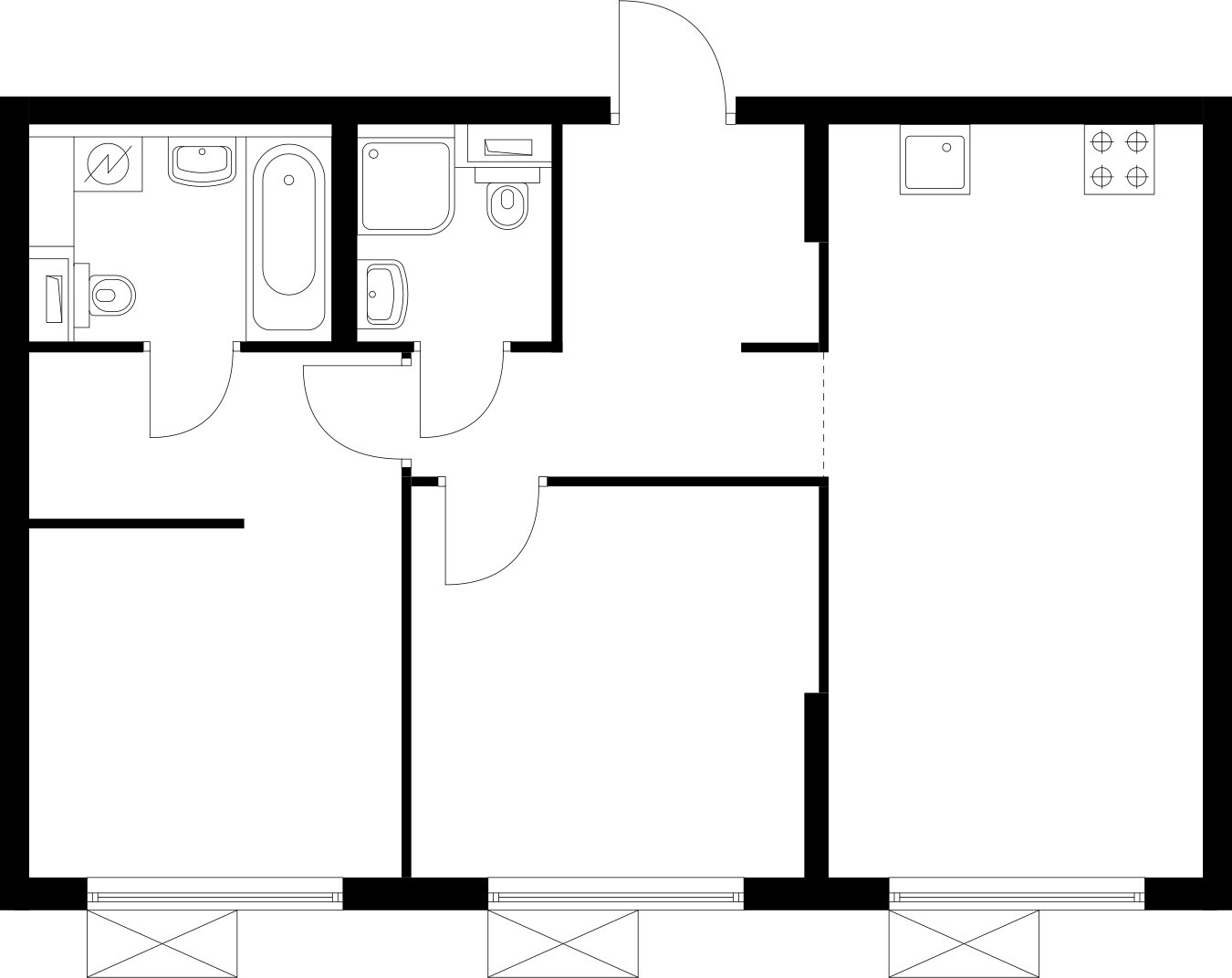 2-комнатная квартира с полной отделкой, 56.3 м2, 2 этаж, сдача 4 квартал 2025 г., ЖК Восточное Бутово, корпус 42 - объявление 2366963 - фото №1