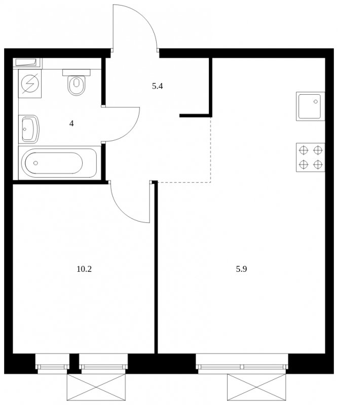 2-комнатная квартира с полной отделкой, 37.2 м2, 18 этаж, сдача 3 квартал 2023 г., ЖК Белая Дача парк, корпус 8.2 - объявление 1962835 - фото №1
