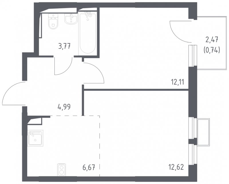 2-комнатная квартира с полной отделкой, 40.9 м2, 4 этаж, сдача 4 квартал 2024 г., ЖК Остафьево, корпус 13 - объявление 1871853 - фото №1