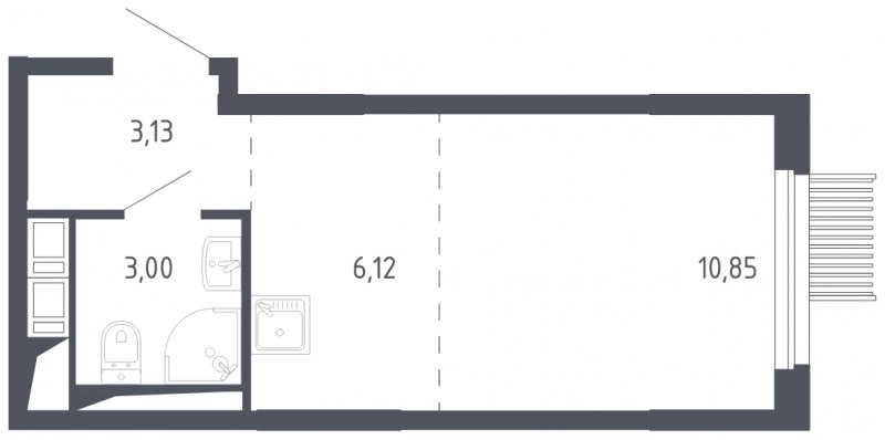 Студия с полной отделкой, 23.1 м2, 14 этаж, сдача 3 квартал 2023 г., ЖК Мытищи Парк, корпус 2 - объявление 1592168 - фото №1