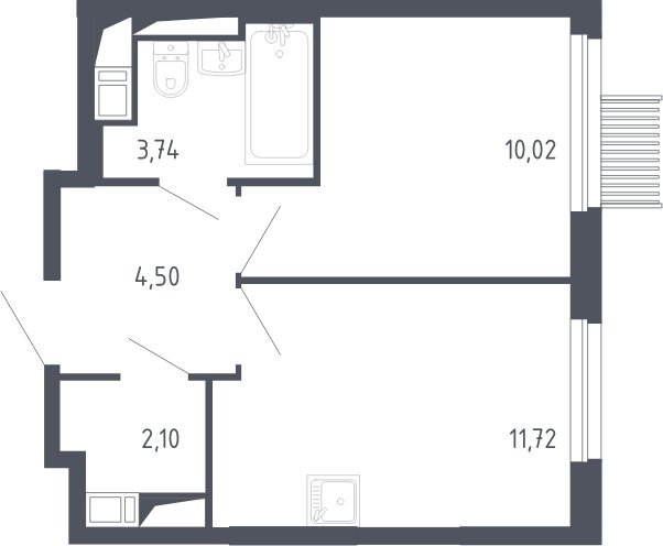1-комнатная квартира с полной отделкой, 32.1 м2, 10 этаж, сдача 3 квартал 2023 г., ЖК Мытищи Парк, корпус 2 - объявление 2066359 - фото №1