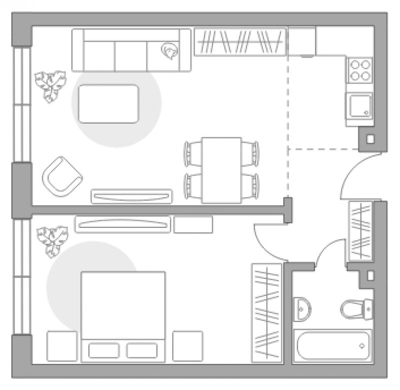 2-комнатные апартаменты без отделки, 49.8 м2, 10 этаж, сдача 4 квартал 2023 г., ЖК HighWay, корпус 1 - объявление 1825470 - фото №1