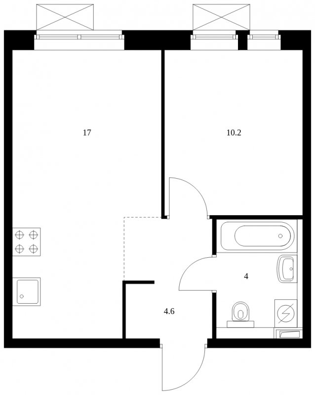 1-комнатная квартира с полной отделкой, 35.4 м2, 23 этаж, сдача 3 квартал 2023 г., ЖК Белая Дача парк, корпус 8.2 - объявление 1962816 - фото №1