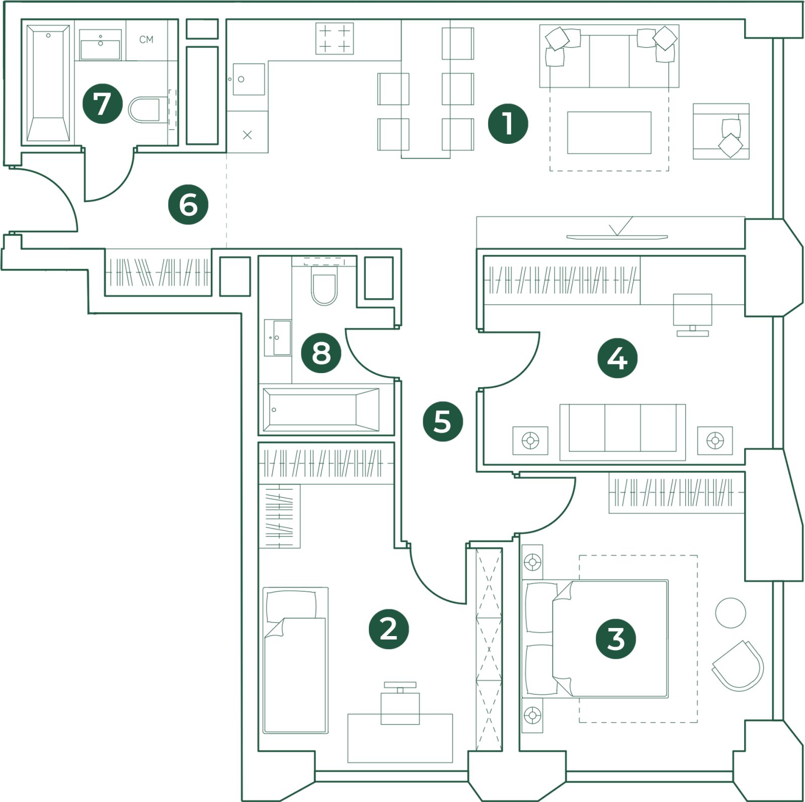 4-комнатная квартира (евро) с полной отделкой, 85.2 м2, 31 этаж, дом сдан, ЖК Эко-квартал VERY, корпус 1 - объявление 2394301 - фото №1