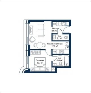 1-комнатная квартира с частичной отделкой, 37.4 м2, 35 этаж, сдача 4 квартал 2023 г., ЖК City Bay, корпус Atlantic Ocean 1 - объявление 1934680 - фото №1