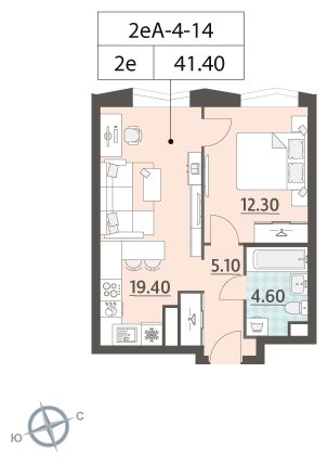 1-комнатная квартира 2 м2, 8 этаж, сдача 2 квартал 2022 г., ЖК ЗИЛАРТ, корпус ZILART TOWER - объявление 1691797 - фото №1