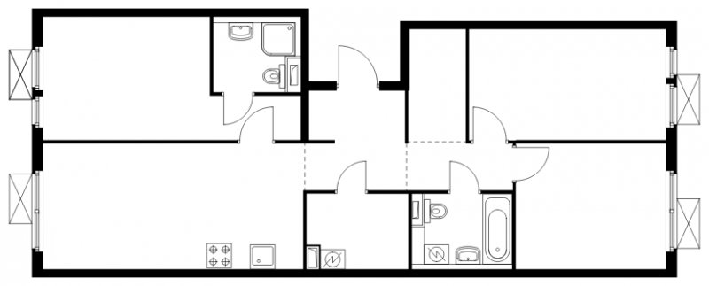 3-комнатная квартира с полной отделкой, 80.9 м2, 4 этаж, сдача 1 квартал 2025 г., ЖК Середневский лес, корпус 3.2 - объявление 1992302 - фото №1