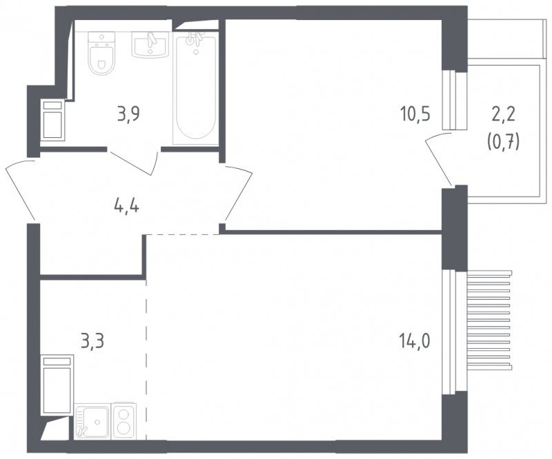 2-комнатная квартира с полной отделкой, 36.8 м2, 17 этаж, сдача 2 квартал 2025 г., ЖК Мытищи Парк, корпус 4 - объявление 1823537 - фото №1