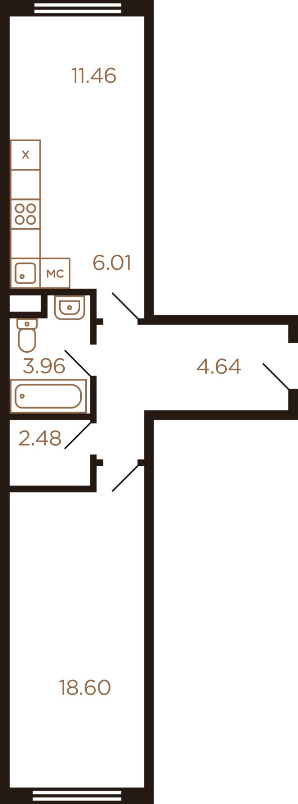 2-комнатная квартира с полной отделкой, 51 м2, 1 этаж, дом сдан, ЖК Миниполис Рафинад, корпус 5 - объявление 2383672 - фото №1