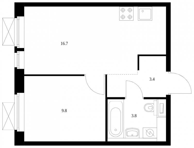1-комнатная квартира с полной отделкой, 33.7 м2, 21 этаж, сдача 2 квартал 2023 г., ЖК Волжский парк, корпус 3.2 - объявление 1689302 - фото №1