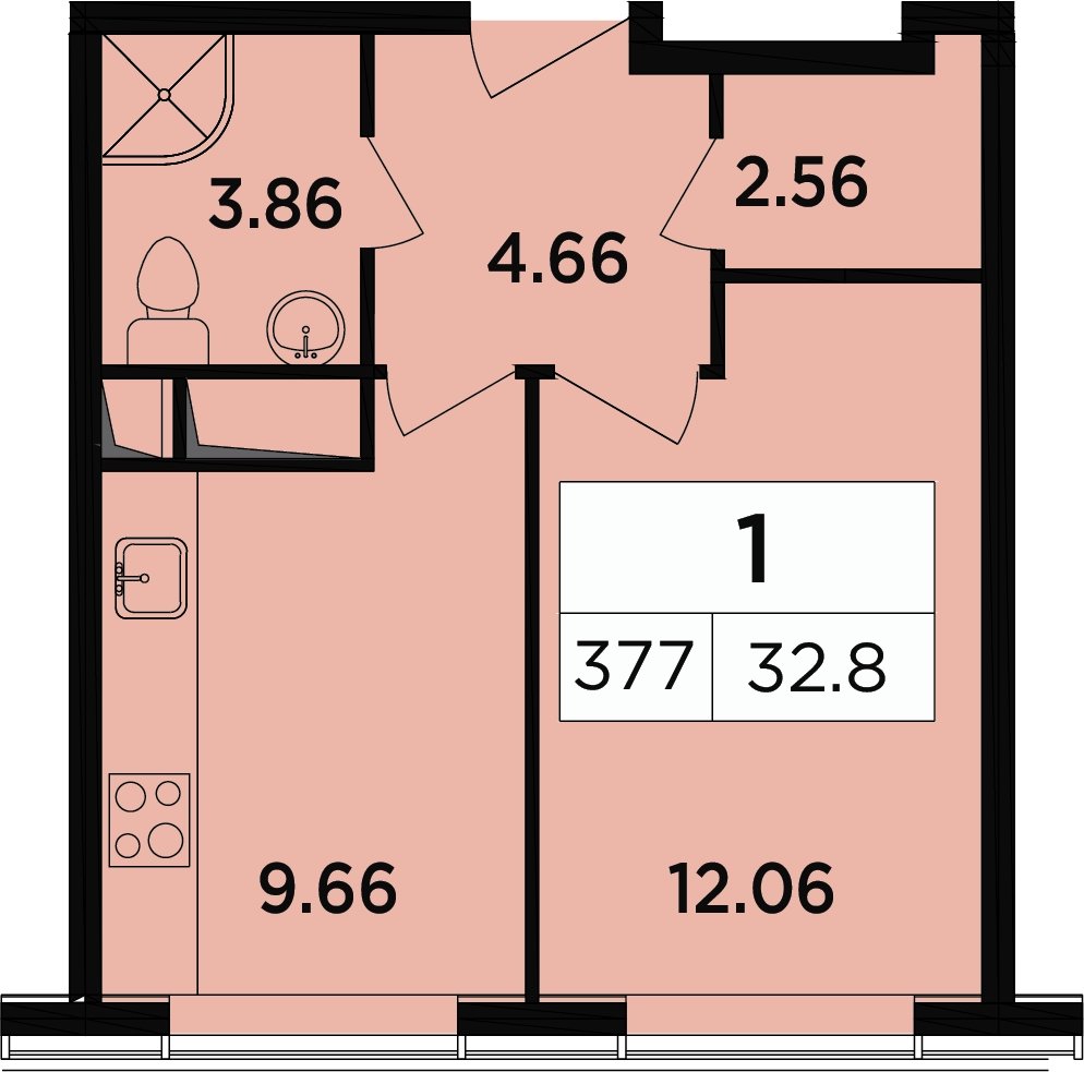 1-комнатные апартаменты 32.3 м2, 16 этаж, дом сдан, ЖК Легендарный Квартал на Березовой  аллее, корпус 5 - объявление 2335644 - фото №1