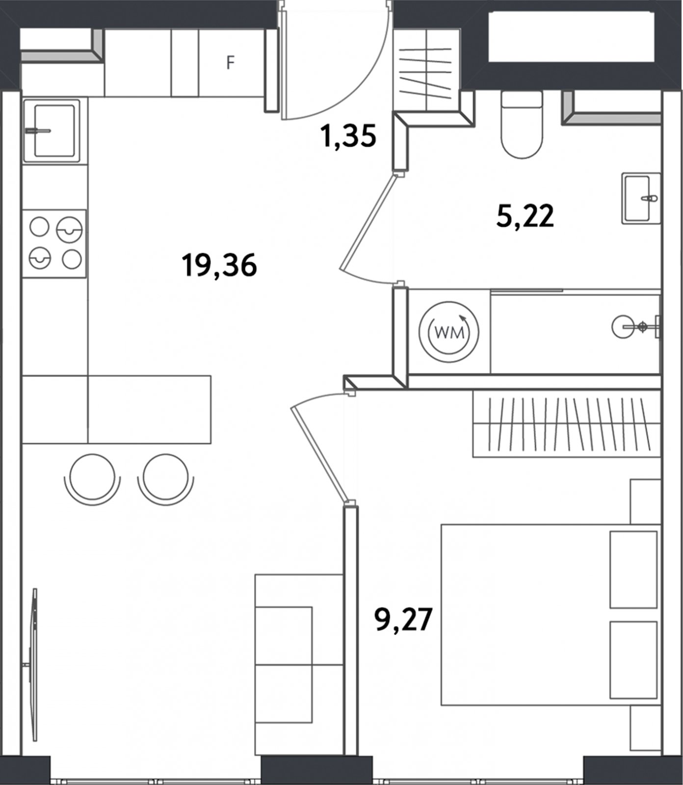 2-комнатные апартаменты с полной отделкой, 35.91 м2, 2 этаж, сдача 4 квартал 2024 г., ЖК Измайловский парк, корпус 1 - объявление 2335443 - фото №1