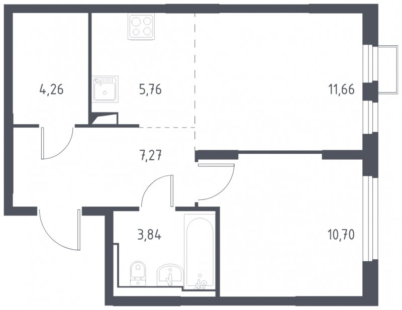 2-комнатная квартира с полной отделкой, 43.49 м2, 2 этаж, сдача 4 квартал 2024 г., ЖК Остафьево, корпус 16 - объявление 1848693 - фото №1