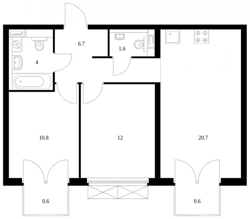 2-комнатная квартира с полной отделкой, 57 м2, 3 этаж, сдача 3 квартал 2023 г., ЖК Западный порт, корпус 2.2.2 - объявление 1604798 - фото №1