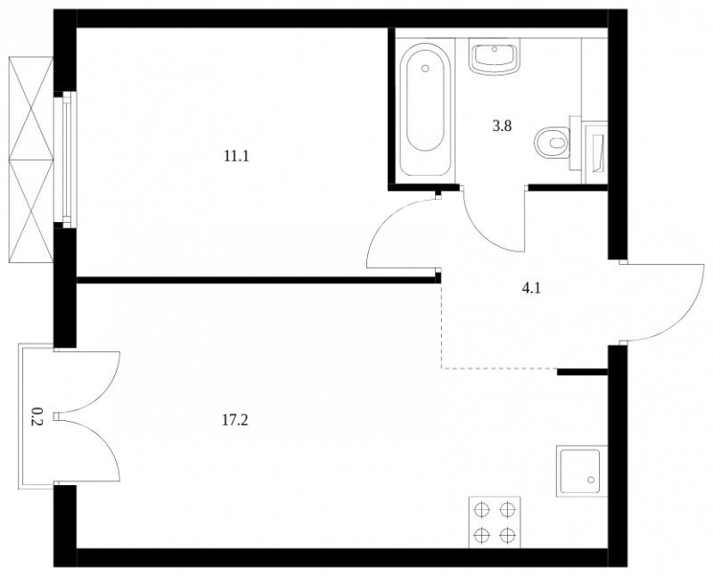 1-комнатная квартира с полной отделкой, 36.4 м2, 5 этаж, сдача 3 квартал 2024 г., ЖК Руставели 14, корпус 2.3 - объявление 1757411 - фото №1