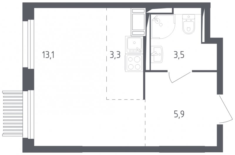 Студия с полной отделкой, 25.8 м2, 2 этаж, сдача 2 квартал 2025 г., ЖК Мытищи Парк, корпус 4 - объявление 1823356 - фото №1
