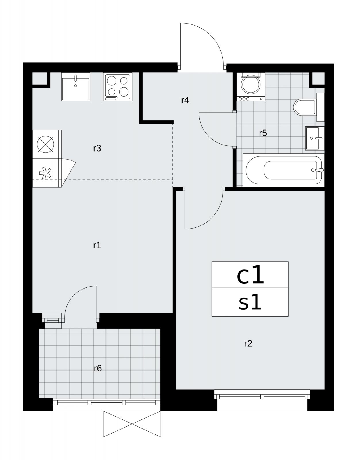 2-комнатная квартира (евро) с частичной отделкой, 36.5 м2, 2 этаж, сдача 2 квартал 2026 г., ЖК Скандинавия, корпус 25.3 - объявление 2283859 - фото №1