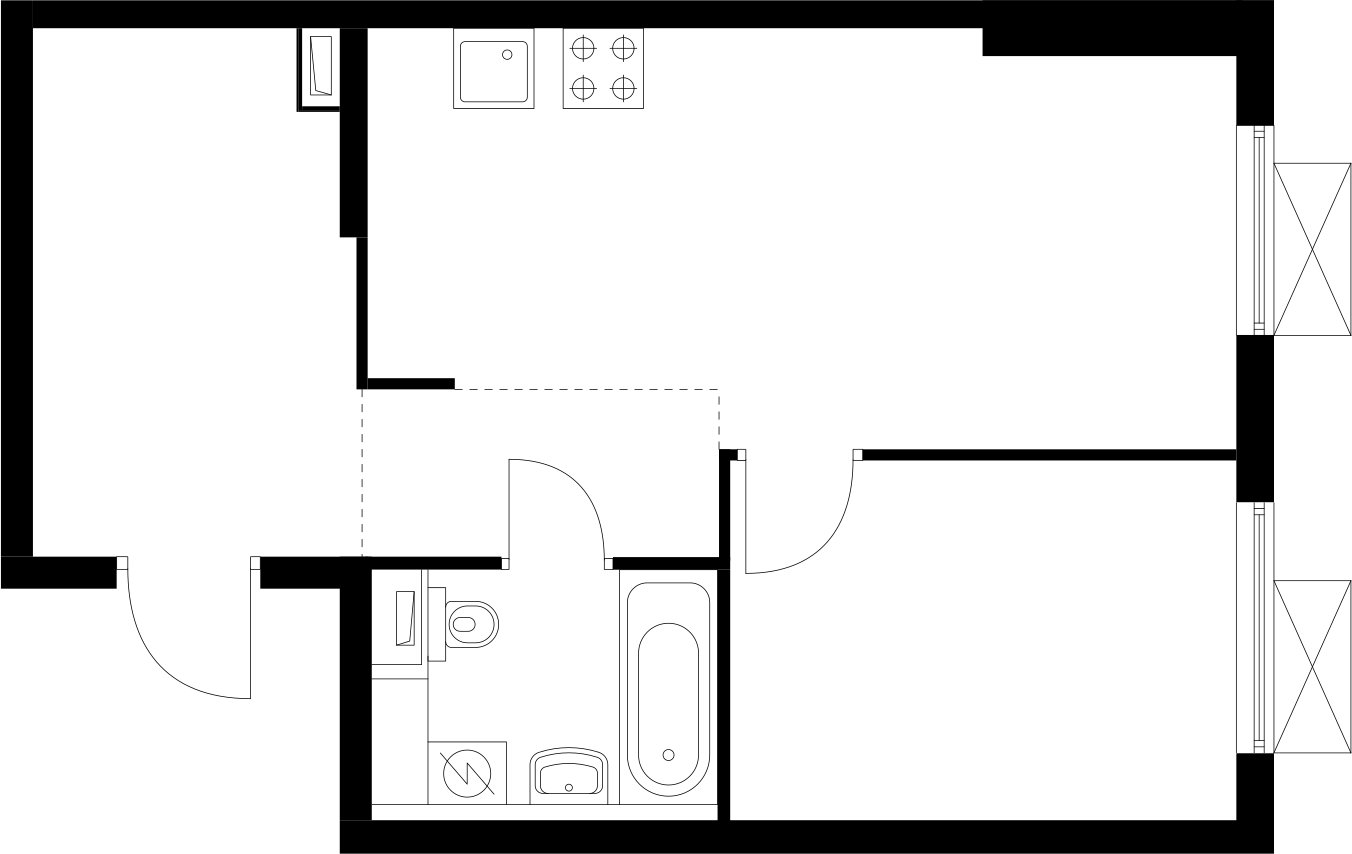 1-комнатная квартира с полной отделкой, 41.7 м2, 13 этаж, сдача 4 квартал 2025 г., ЖК Восточное Бутово, корпус 42 - объявление 2366837 - фото №1