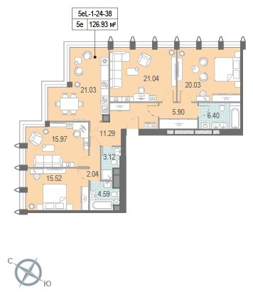 4-комнатная квартира 5 м2, 32 этаж, сдача 2 квартал 2022 г., ЖК ЗИЛАРТ, корпус ZILART TOWER - объявление 1692139 - фото №1