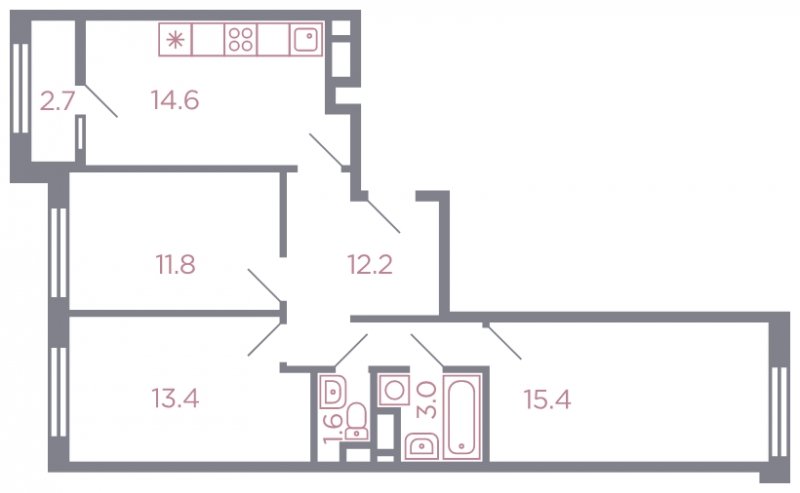 3-комнатная квартира без отделки, 73 м2, 2 этаж, дом сдан, ЖК Миниполис Серебрица, корпус 5 - объявление 1585880 - фото №1